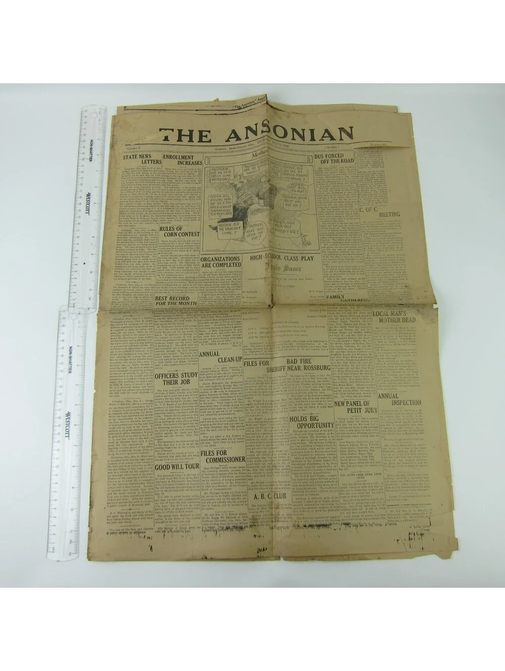 The Ansonian Newspaper Ansonia Darke County Ohio Thursday May 1928 Antique RARE